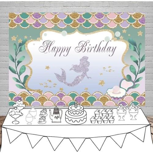 Mermaid Backdrops for Photography Underwater Castle Seaweed Bubble Photo Backgrounds Baby Birthday Photophone Photozone