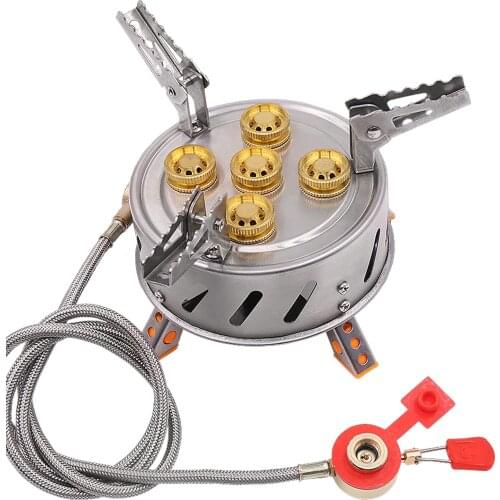 15800W High Power Camping Gas Stove Five Core Flame Nozzle Fire Gas Adjustable Burner Camp Stove