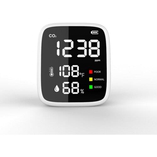 DM1308B CO2 Meter 400-5000ppm Air Quality Carbon Dioxide Monitor Digital Air Gas Analyzer with Temperature Humidity Display