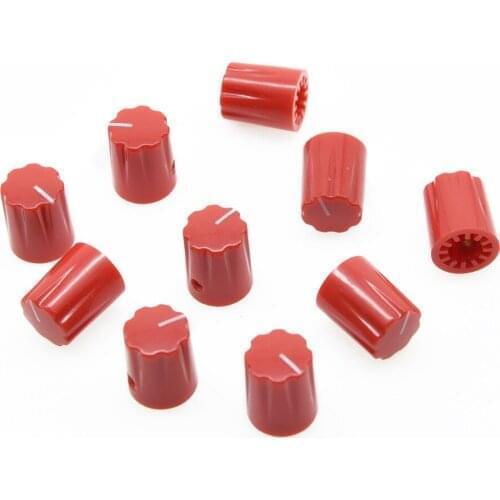 KAISH 10pcs Red Guitar Scalloped Edge Davies 1900H Style AMP Knob Effect Pedal Knobs