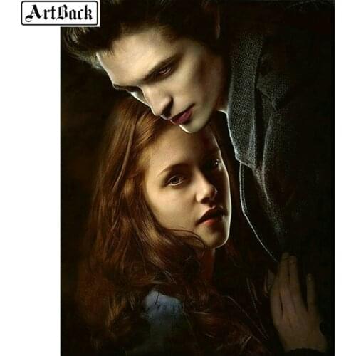 ArtBack Movie Twilight Diamond Painting Couple Stickers Full Square & Round Resin Diamond Mosaic Embroidery Home Decor 50x65cm