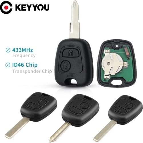 KEYYOU 5x Car Remote Key 2 Buttons 433mhz ID46 For Peugeot 106 107 206 306 307 407 Partner For Citroen C1 C2 C3 C4 Saxo Picasso