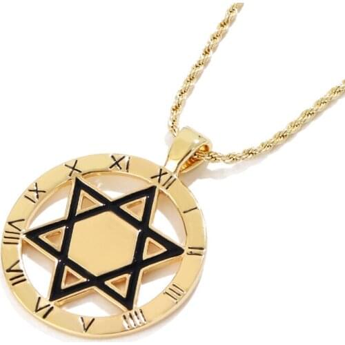 KOMI Hawaii Polynesian Black Enamel Borders Star Charm Pendant Chain Necklace Woman Man Jewelry Gift