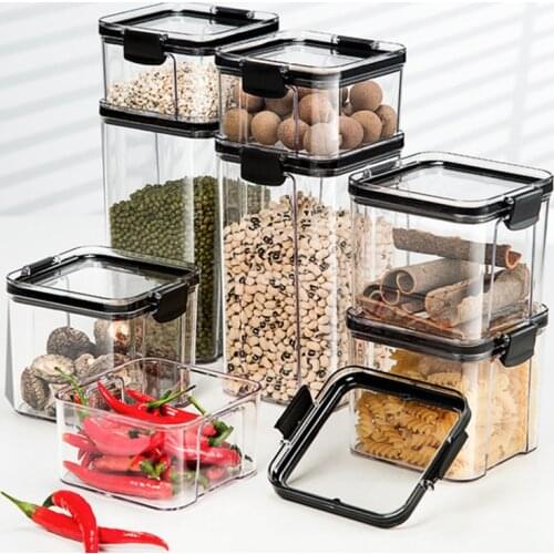Food Storage Container Plastic Kitchen Refrigerator Keep Fresh Noodle Box Multigrain Storage Tank Transparent Sealed Cans