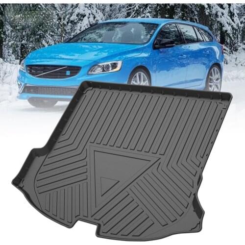 TPE Trunk Mat For Volvo V60 2015 2016 2017 2018 Car Waterproof Non-Slip Custom Rubber 3D Cargo Liner Accessories