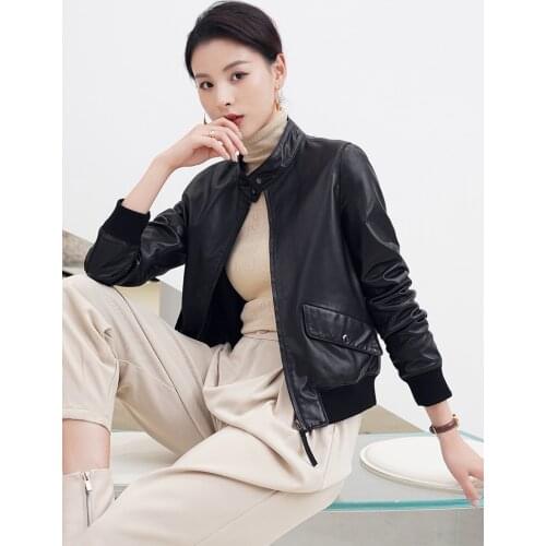 Leather leather womens autumn 2020 new short short temperament casual slim coat