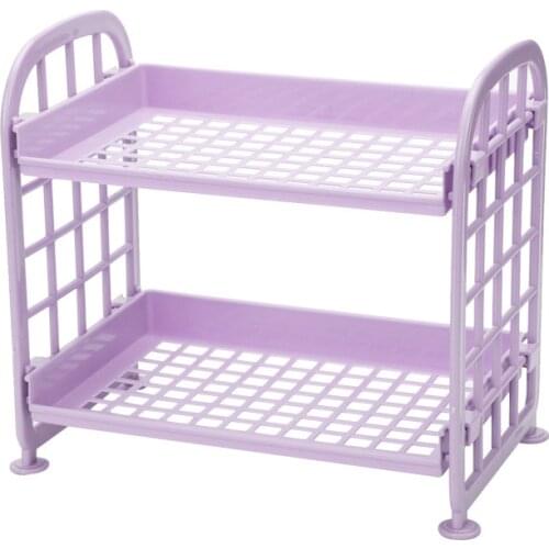 Creative 2 Layer Kitchen Seasoning Castor Storage Shelf Mini Foldable Plastic Bathroom Cosmetics Desktop Organizer Small Rack