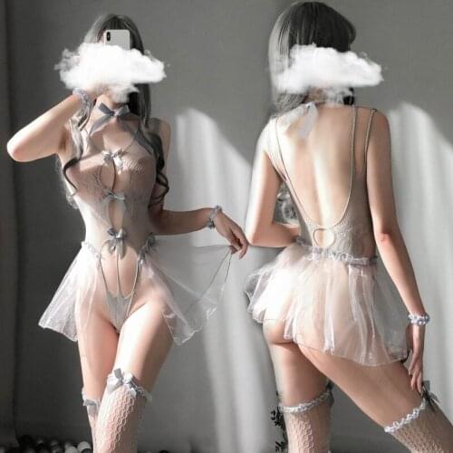 Lace Sexy Lingerie Set Women Transparent Underwear Erotic Bowknot Sexy Lingerie Female One Size Exotic Sets Cosplay Langerie