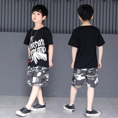 Summer Kids Boy Hip Hop Dance Costume Girl School Performance Jazz Dance Clothing Child DJ Play Drums Street Dance Wear Child 90