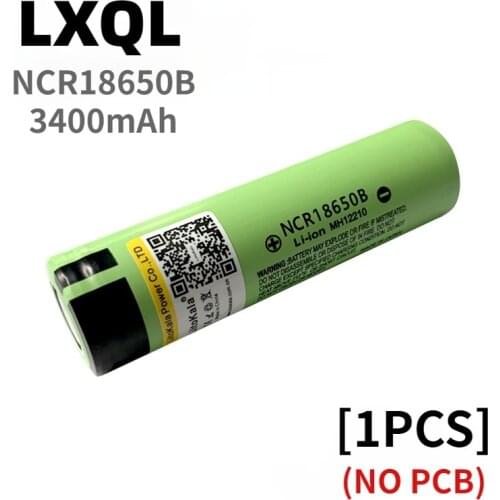 LXQL NCR18650B 3.7V 3400mAh 18650 Lithium Rechargeable Battery For Flashlight batteries (NO PCB)