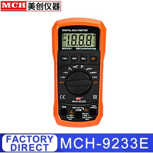 MCH High Quality Digital Multimeter 2000 Counts R 20MΩ Backlight Data Hold Auto Power Off 9233B 9233D 9233E