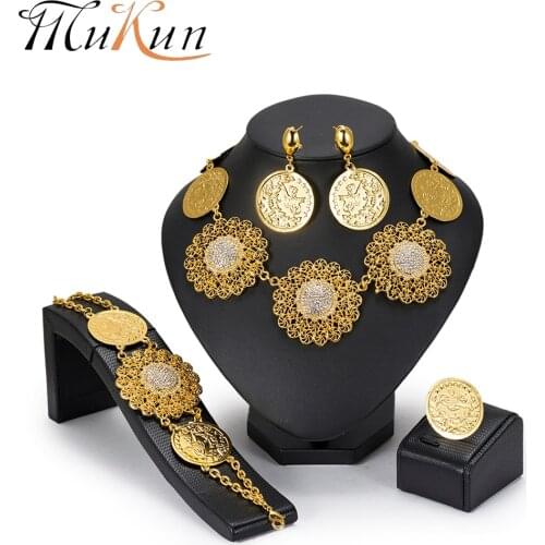 MuKun Fashion Big Flower Dubai bridal Jewelry Sets African Beads Jewelry Set For Women Wedding Indian Ethiopian Jewelry 2018 New