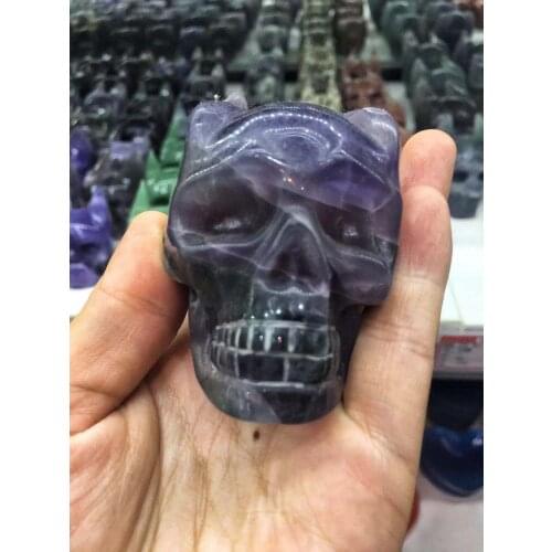 Natural fluorite crystal carving for skulls, home furnishings and collectibles