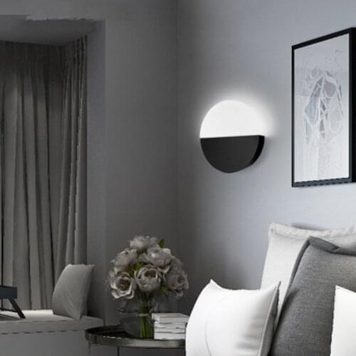 Nordic bedroom bedside lamp Sunset round led wall lamp living room background wall acrylic aisle wall lamp