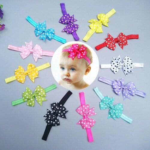 Baby Headbands Headwear Girls Polka Dots Bow Knot Hairband Head Band Infant Newborn Toddlers Gift Tiara Hair Accessories Clothes