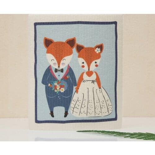 Wonderlife Creative Fruit Print Kitchen Quick-Dry Cleaning Rag Dish Cloth Wiping Napkin Absorbing Cloth Sustainable eco friendly