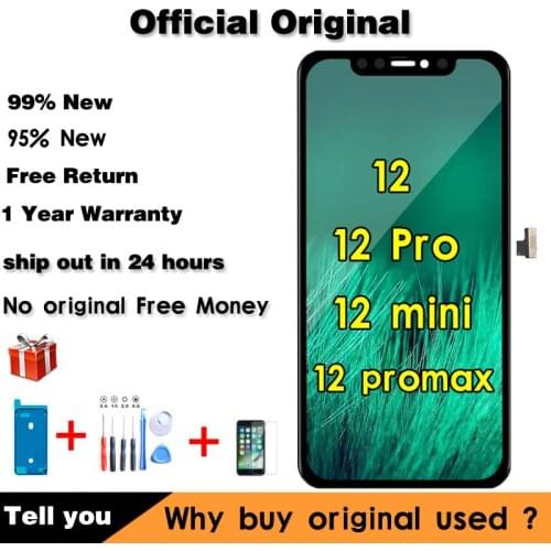 Original Screen For iPhone 12 Replacement Lcd For Iphone 12 mini 12 pro max Display True Tone Pantalla With 3D Touch Assembly