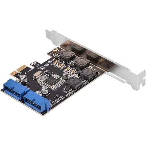 PCI-E to USB 3.0 2-Port Express Card, Low Profile PCI-Express to Internal 2 Port 19Pin Header USB 3.0 Card Adapter