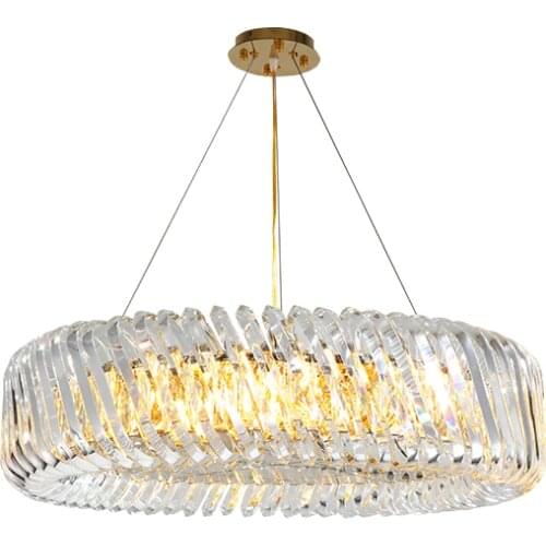 Postmodern Round Gold Silver Stainless Steel Glass Designer LED Chandelier Lighting Lustre Suspension Luminaire Lampen For Foyer