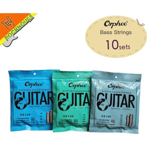 10 sets Orphee Bass guitar strings Hexagonal steel nickel alloy wire Electric Bass strings strong durability deep timbre