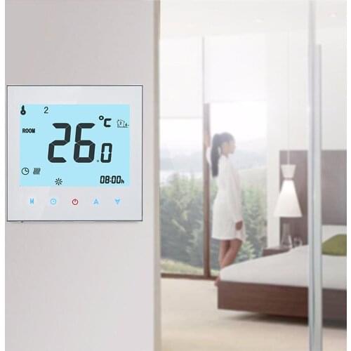 Water Heating Thermostat LCD Digital Touch Screen 3A 95V-240VAC Home Thermostat White /Black Wifi/No Wifi /Modbus Thermostat