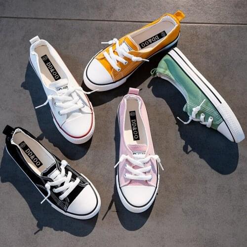 2020 tide shoes new wild canvas shoes womens shoes Korean plate shoes net red shallow mouth flat casual shoes