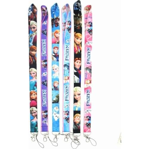 10Pcs Disney FROZEN Mobile Phone Lanyard For Keys ID Card Pass Gym USB Badge Holder DIY Hang Rope Tags Strap Neck Lanyards