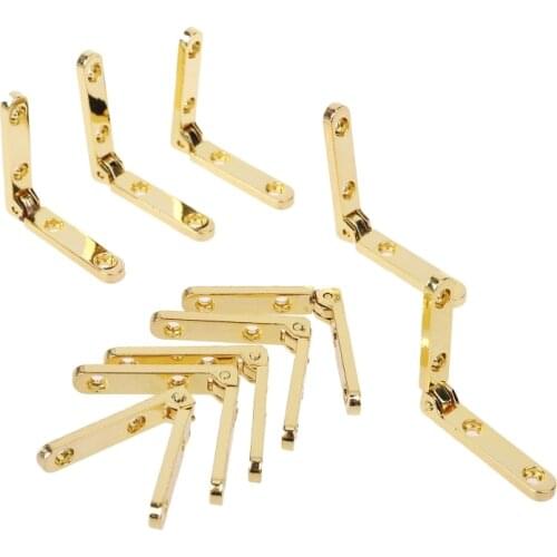 10Pcs/Bag 90 Degree Hinges Zinc Alloy Spring Hinge for Wooden Box Jewellery Case 896B