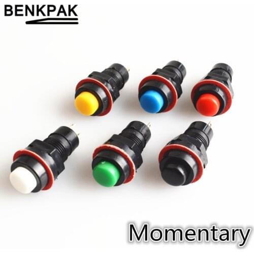 100pcs spring return push button switch 10mm Normally Open no-fixed switch , momentary push button no-latching