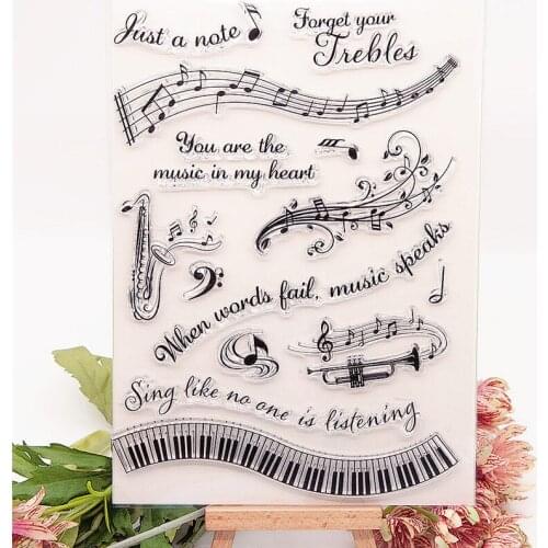 15x21cm piano music transparent seal clear stamps silicone seal TPR roller stamps DIY scrapbook album / card production