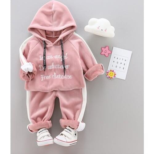 New 2PC Velvet Warm Winter Newborn Infant Baby Boys/Girls Clothes Double Sided Plush Suit Casual Outfits Clothing Bebe Menino