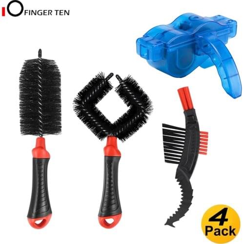 4 Pcs/Set Bike Chain Brush Clean Tool Scrubber Chain Brush Gear Chain Cleaner for Mountain Bikes Cycling Bikes Motorcycles