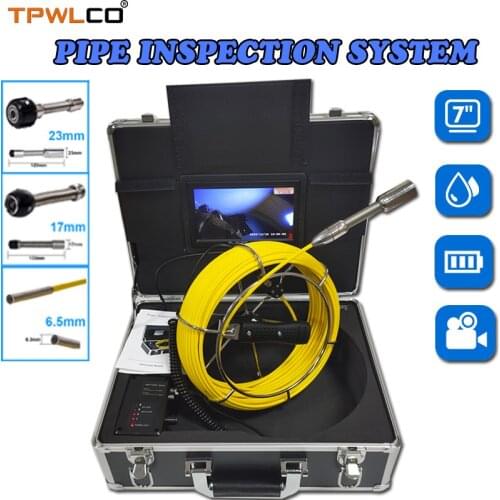 6.5mm/17mm/23mm Sewer Inspection Video Camera Head 20m Cable Used For 7inch Screen Pipe Camera Inspection Equipment System