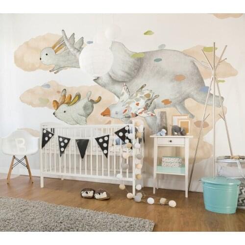 Bacaz Cute Elephant 3d Cartoon Murals for Child Kids Room 3d Photo Murals Wallpaper for Walls Large Papel Mural 3d Wall Mural