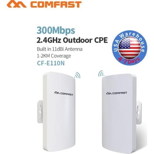 COMFAST 1-3KM Long Distance Wifi Coverage 5GHz 2.4G 300Mbps Wireless Outdoor Access Point,Wi-Fi Repeater Antenna,Easy Setup