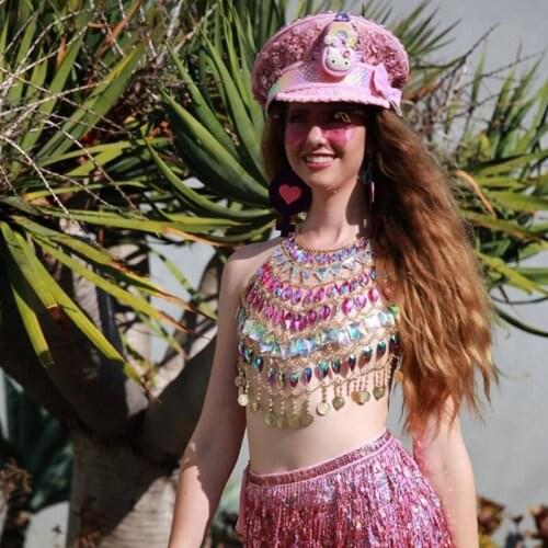 Boho Shiny Rhinestone Body Harness Chain Bra Elegant Luxurious Festival Rave Stage Costumes Women Gothic Sexy Kawaii Lingerie