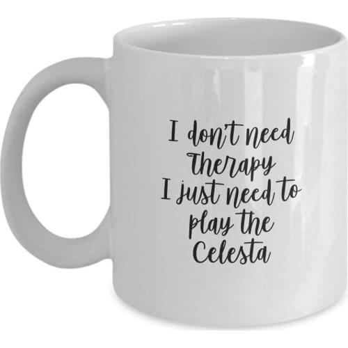 Celesta Musical Instrument Insulated Travel Mug - Don't Need Therapy Just Need To Play 11OZ white