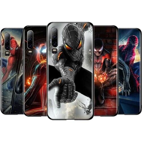 Marvel Dark Spider Man Silicone Cover For Huawei P40 P30 P20 Pro P10 P9 P8 Lite E Plus 2019 2017 5G Black Soft Phone Case
