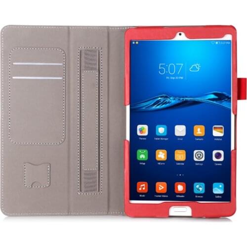 Cowhide Hand Strap PU Leather Case Magnetic Cover Card Holder Stand Funda Capa For Huawei MediaPad M3 BTV-W09/DL09 Tablet Coque