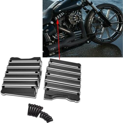 CNC 1 Pair Black Rocker Box Top Cover Fit For Harley Softail Heritage Fat boy Breakout Deluxe Fls Slim FXSTS FXSTB 99-17