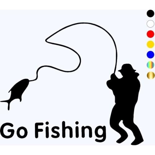 CK2979# go fishing reflective funny car sticker vinyl decal silver/black car auto stickers for car bumper/rear window car decor