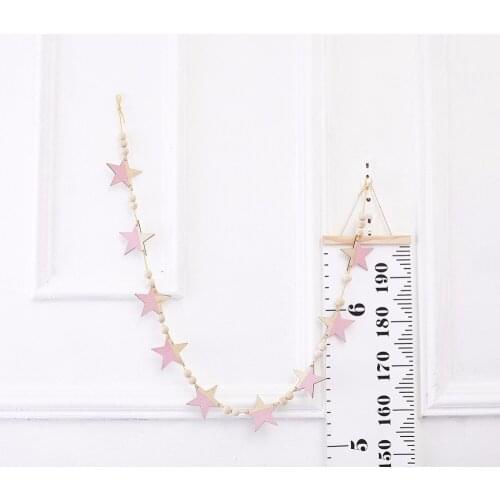 Wooden Wind Chimes Star Beads Home Decor Nordic Style Kids Ornament Wedding Decoration Bunting Banner Garland Wall Hanging Gifts
