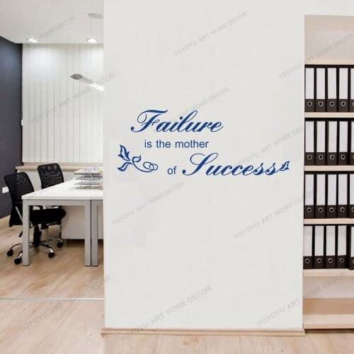 Quote Letter Art Stickers Failure Is The Mother Of Success Wall Sticker Living Room Bedroom Vinyl Engraved Wallpaper Home CX910