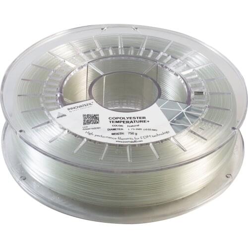 INNOVATEFIL CO-POLYESTER TEMP +, 1.75mm, NATURAL, 750g Smart Materials 3D printing filament