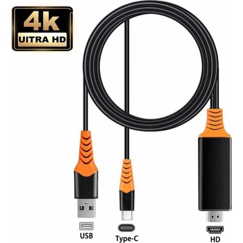 Type C to HDMI Cable 4K Type C HDMI USB C to HDMI Cable Thunderbolt 3 HDMI Converter MacBook Huawei Mate 40 USB Type C to HDMI