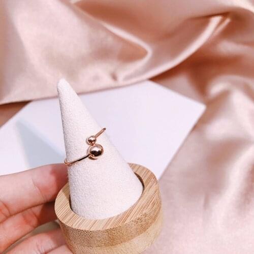 Whole Real 925 Sterling Silver Exquisite Openable Rings Simple Glossy Ball Charming Shiny Plain Finger Ring Women Enchanting