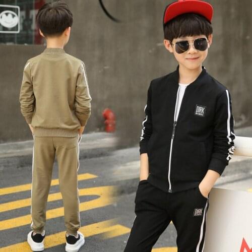 Zipper Spring Autumn Childrens Clothes Set Baby Boys Coat + Pants 2pcs/Set Kids Teenage Gift Formal Boy Clothing High Quality