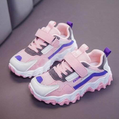 New Boys Girls Sports Sneskers Shoes New Fashion Color Matching Lightweight Children Casual Leisure Breathable Running Shoes