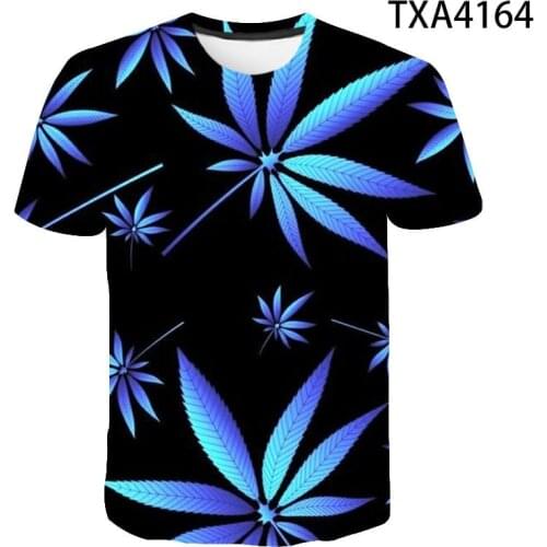 2020 Summer Weed Leaf 3D T shirt Short Sleeve Boy Girl Kids Fashion Streetwear Men Women Children Printed T-shirt Cool Tops Tee