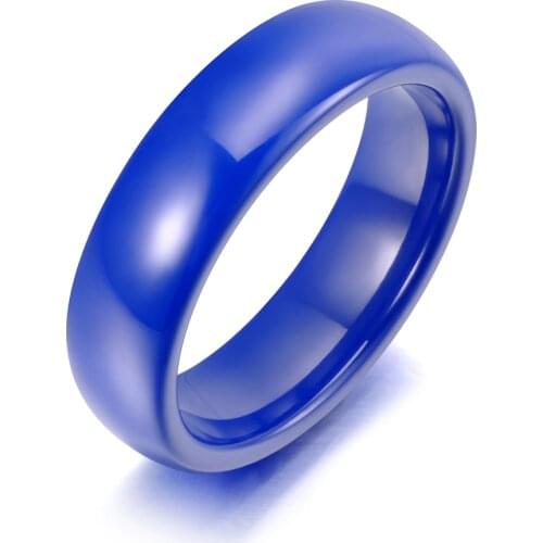 Trendy 6mm Black Glossy Ceramics Rings Jewelry Bohemia Office Style Party Anniversary Rings For Women Anneaux R19053